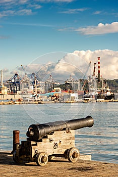 Old Naval Cannon - Port of La Spezia Italy