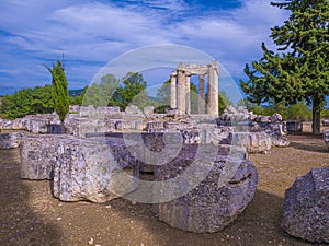 Ancient Nemea, Zeus sanctuary, region of Corinthia. Greece.
