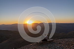 Ancient Nemrut mountain on a sunset