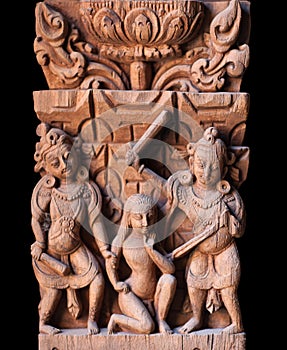 Ancient Nepalese wooden carving