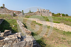 ancient Nikopolis in preveza greece paleochristian church in the castle of Nikolopils culumns mosaics