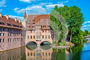 Ancient Nurnberg Heilig Geist Spital building (Hospital of the H