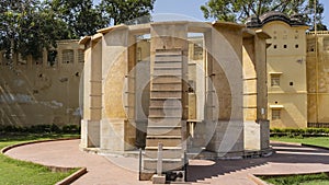 The ancient observatory of Jantar Mantar. Ram Yantra is a cylinder-shaped structure