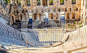 Ancient Odeon of Herodes Atticus in Athens, Greece