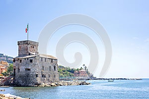 Ancient old castle on the sea at daylight