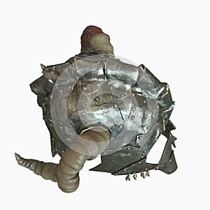 Ancient old helmet with horns 3D illustration