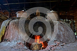 Ancient old stove for make rock salt Indigenous Knowledge of bo kluea in Nan city