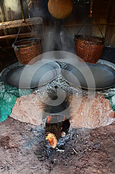 Ancient old stove for make rock salt Indigenous Knowledge of bo kluea in Nan city