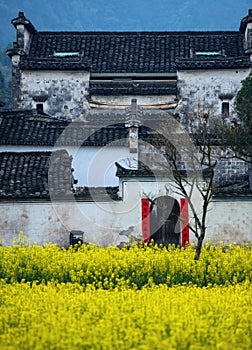 Ancient old village house with traditional chinese culture, anhui, huizhou, China.