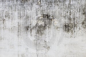 Ancient old white cement wall and crack texture background