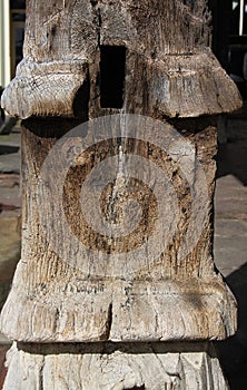 Ancient Old Wooden Pillar