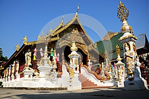 Ancient ordination hall or antique old ubosot for thai travelers people travel visit respect praying blessing buddha wish holy