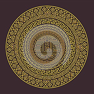 Ancient ornamental round ethnic pattern of the Mayans