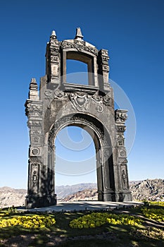 Ancient Ornate arch Quilli, La Paz, Bolivia