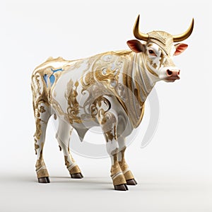 Elaborately Decorated Baroque Bull - 3d Render photo