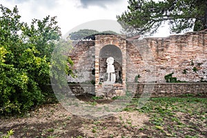 Ancient Ostia port on the Tiber in Rome. Roman Archeology site