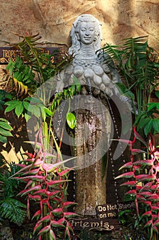 Ancient pagan stone statue in Koh Samui