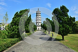 An ancient pagoda built during the Ming Dynasty in China