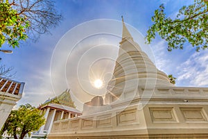 Ancient Pagoda in Chaloem Phra Kiat Temple ,Nonthaburi province,Thailand