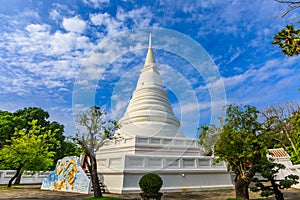 Ancient Pagoda in Chaloem Phra Kiat Temple ,Nonthaburi province,Thailand