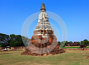 Ancient pagoda at historic site in Ayuttaya province,Thailan photo