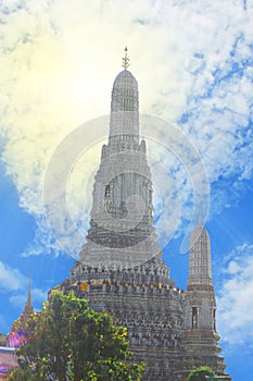 An ancient pagoda located in the capital of Thailand