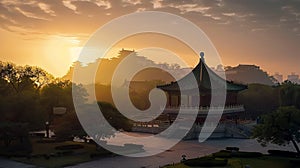 Ancient pagoda stands tall izing Beijings history, AI Generative