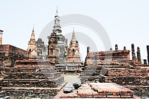 Ancient pagoda at Sukhothai Historical Park Thailand