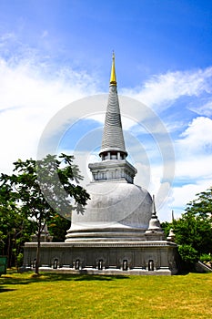 Ancient pagoda in the temple,bangkok thailand
