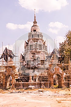 Ancient pagoda under renovation