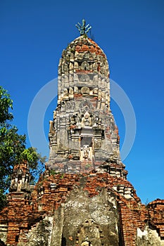 Ancient Pagoda of Wat Choeng Tha Buddhist Temple in Ayutthaya, Thailand