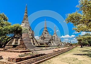 Ancient Pagoda in Wat Phrasisanpetch Phra Si Sanphet. Ayutthay