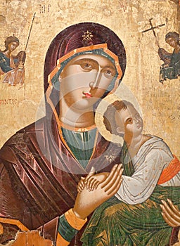 Ancient painting icon from Meteora Church, Greece