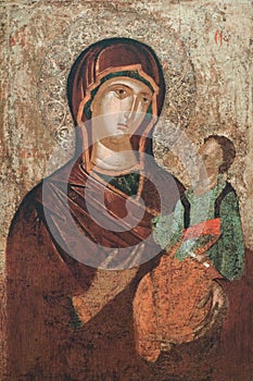 Ancient painting - Virgin Mary with Child