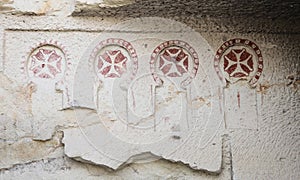 Ancient Paintings in a Cave Church, Cappadocia, Turkey