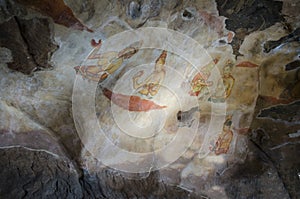 Ancient paintings in Sirigiya. Sri Lanka