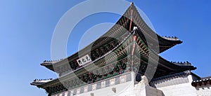 Ancient Palace in Seoul, Korea against blue sky