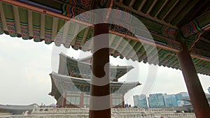 An ancient palace in Seoul, South Korea. Travel to Korea concept. Slowmotion shot