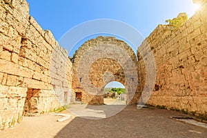 ancient palaestra ruins of Perge city of Turkey