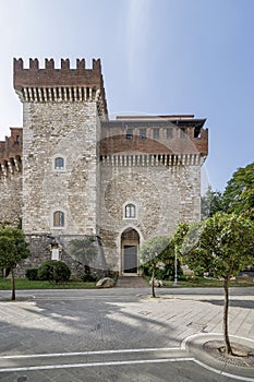 The ancient Palazzo Cybo Malaspina or Palazzo Ducale, in the historic center of Carrara, Italy, on a sunny day