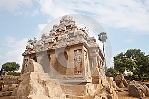 Ancient Pancha Rathas temple at Mahabalipuram photo