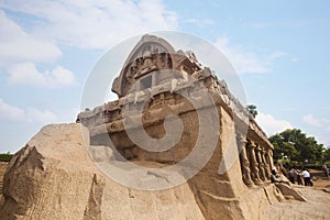 Ancient Pancha Rathas temple at Mahabalipuram photo