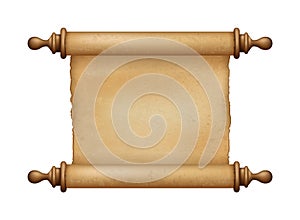 Ancient Paper, Parchment Scroll, realistic vector illustration photo