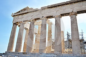 Ancient Parthenon Acropolis in Athens Greece