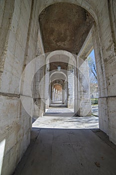 Ancient, Passage Old arcs, architecture. A sight of the palace o