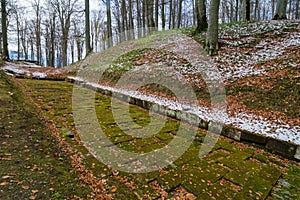 Ancient paved dacian road in Sarmizegetusa