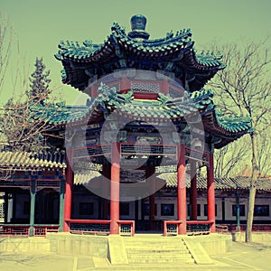 Ancient pavilion , Beijing ,China, instagram effect