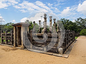 The ancient pavillion in Pllonnaruwa ancient city, Sri Lanka