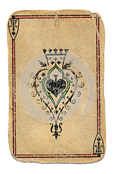 Ancient paying card ace of spades ornamental background photo