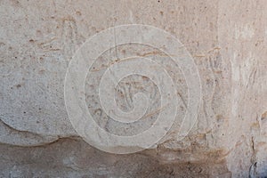 Ancient Petroglyphs on the Rocks at Yerbas Buenas in Atacama Desert in Chile photo